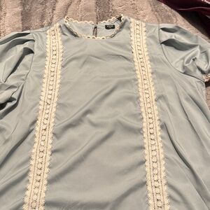 Chic Lace Accent Women's Blouse